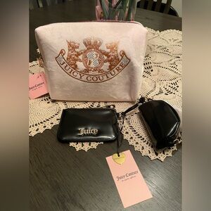 Juicy Couture velour pouch with a card holder and coin bag